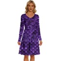 Purple Scales! Long Sleeve Dress With Pocket View1