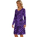 Purple Scales! Long Sleeve Dress With Pocket View2