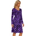 Purple Scales! Long Sleeve Dress With Pocket View3