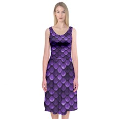 Purple Scales! Midi Sleeveless Dress by fructosebat