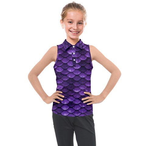 Purple Scales! Kids  Sleeveless Polo Tee by fructosebat