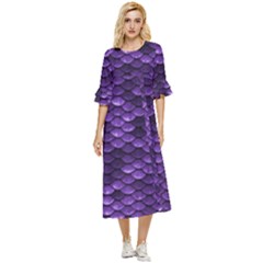 Purple Scales! Double Cuff Midi Dress by fructosebat