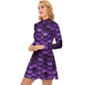 Purple Scales! Long Sleeve Velour Longline Dress View2