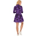 Purple Scales! Long Sleeve Velour Longline Dress View4