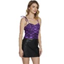 Purple Scales! Flowy Camisole Tie Up Top View3