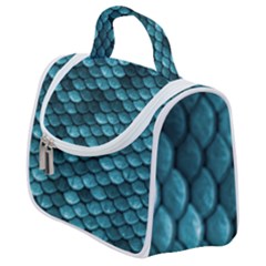 Teal Scales! Satchel Handbag by fructosebat