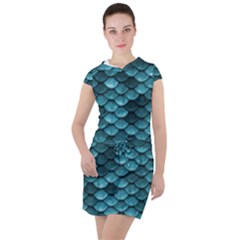 Teal Scales! Drawstring Hooded Dress by fructosebat