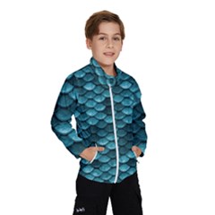 Teal Scales! Kids  Windbreaker by fructosebat