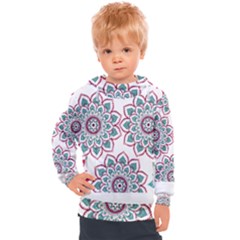 Floral Mandala T- Shirt Colorful Lotus Flower Mandala Art Pattern Kids  Hooded Pullover by maxcute