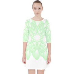 Floral Pattern T- Shirt Beautiful And Artistic Light Green Flower T- Shirt Quarter Sleeve Pocket Dress by maxcute