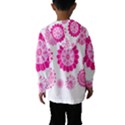 Flower Pattern T- Shirt Pink Psychedelic Floral Power Pattern T- Shirt Kids  Hooded Windbreaker View2