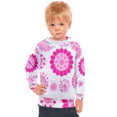 Flower Pattern T- Shirt Pink Psychedelic Floral Power Pattern T- Shirt Kids  Hooded Pullover by maxcute