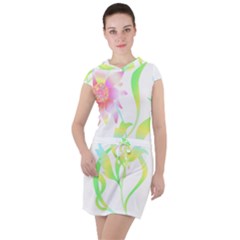 Flower Pattern T- Shirtflower T- Shirt Drawstring Hooded Dress by maxcute