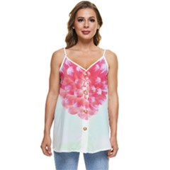 Flower T- Shirtflower T- Shirt Casual Spaghetti Strap Chiffon Top by maxcute