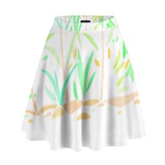 Flowers Art T- Shirtflowers T- Shirt (20) High Waist Skirt by maxcute