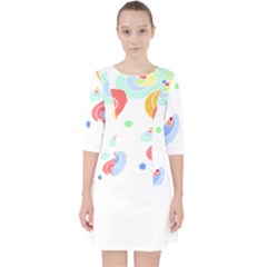 Flowers Art T- Shirtflowers T- Shirt (3) Quarter Sleeve Pocket Dress by maxcute