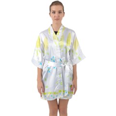 Flowers Lover T- Shirtflowers T- Shirt (10) Half Sleeve Satin Kimono  by maxcute