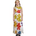 Flowers T- Shirt Flower Power T- Shirt Kids  Satin Sleeveless Maxi Dress View1