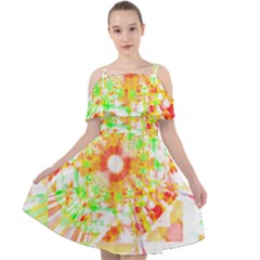 Fractal Artwork T- Shirt Sun Ray Life T- Shirt Cut Out Shoulders Chiffon Dress by maxcute