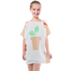 Garden T- Shirt Garden Flowers Pattern T- Shirt Kids  One Piece Chiffon Dress by maxcute