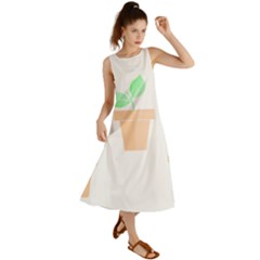 Garden T- Shirt Garden Flowers Pattern T- Shirt Summer Maxi Dress by maxcute