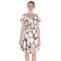 Garlic T- Shirt Garlic Bulbs Photograph T- Shirt Short Sleeve Bardot Dress by maxcute