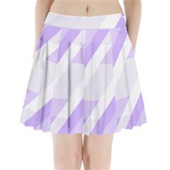 Geometric Abstract Art T- Shirt Purple Mountains Pattern Pleated Mini Skirt by maxcute