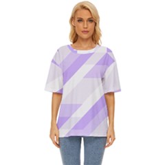 Geometric Abstract Art T- Shirt Purple Mountains Pattern Oversized Basic Tee by maxcute