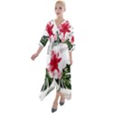 Hawaii T- Shirt Hawaii Blood Flower Garden T- Shirt Quarter Sleeve Wrap Front Maxi Dress View1