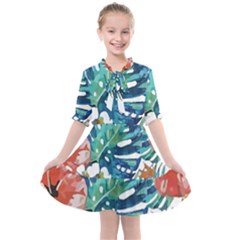 Hawaii T- Shirt Hawaii Christmas Flower Fashion T- Shirt Kids  All Frills Chiffon Dress by maxcute