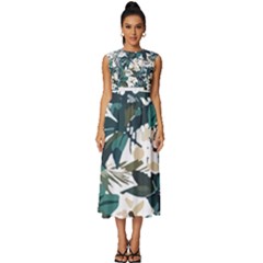 Hawaii T- Shirt Hawaii Christmas Flower Trend T- Shirt Sleeveless Round Neck Midi Dress by maxcute