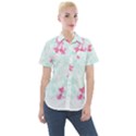 Hawaii T- Shirt Hawaii Flower Bird Fashion T- Shirt Women s Short Sleeve Pocket Shirt View1