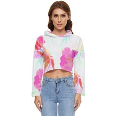 Hawaii T- Shirt Hawaii Flowerbages Pattern T- Shirt Women s Lightweight Cropped Hoodie by maxcute