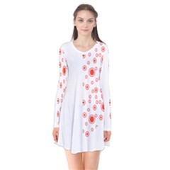 Heart Design T- Shirtheart T- Shirt Long Sleeve V-neck Flare Dress by maxcute