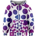 Purple Blue Repeat Pattern Kids  Zipper Hoodie Without Drawstring View1