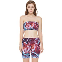 Abstract Art Texture Bubbles Stretch Shorts And Tube Top Set by Ravend