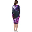 Spaceship Alien Futuristic Long Sleeve V-Neck Bodycon Dress  View4