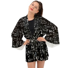 E=mc2 Text Science Albert Einstein Formula Mathematics Physics Long Sleeve Kimono by Jancukart