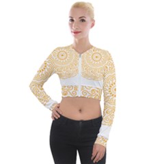 Mandala T- Shirtmandala Flower T- Shirt Long Sleeve Cropped Velvet Jacket by maxcute