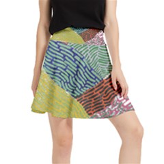 Mountains T- Shirt Patchwork Hills T- Shirt Waistband Skirt by maxcute