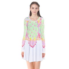 Owl T- Shirt Spring Owl T- Shirt Long Sleeve V-neck Flare Dress by maxcute