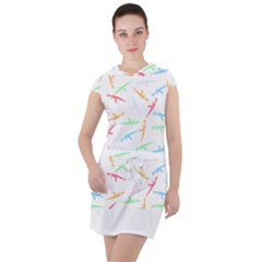 Pattern T- Shirt A K 47 Seamless Pattern T- Shirt Drawstring Hooded Dress by maxcute