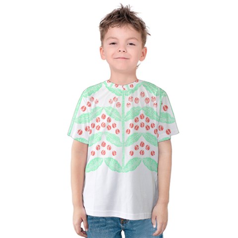 Pattern T- Shirtcoffee Flowers 1 T- Shirt Kids  Cotton Tee by maxcute