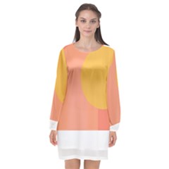 Rainbow T- Shirt Rainbow With Sun T- Shirt Long Sleeve Chiffon Shift Dress  by maxcute