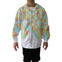 Stained Glass T- Shirt Polygon Geometric Heart Retro T- Shirt Kids  Hooded Windbreaker by maxcute