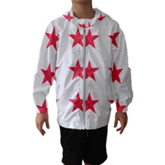 Stars T- Shirt Star Pattern - Red T- Shirt Kids  Hooded Windbreaker by maxcute