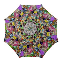 Assorted Cartoon Characters Doodle  Style Heroes Golf Umbrellas by Jancukart