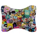 Assorted Cartoon Characters Doodle  Style Heroes Velour Seat Head Rest Cushion View1