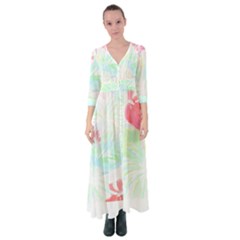 Tropical T- Shirt Tropical Graceful Forestry T- Shirt Button Up Maxi Dress by maxcute