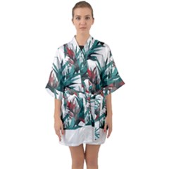 Tropical T- Shirt Tropical Modern Watercraft T- Shirt Half Sleeve Satin Kimono  by maxcute